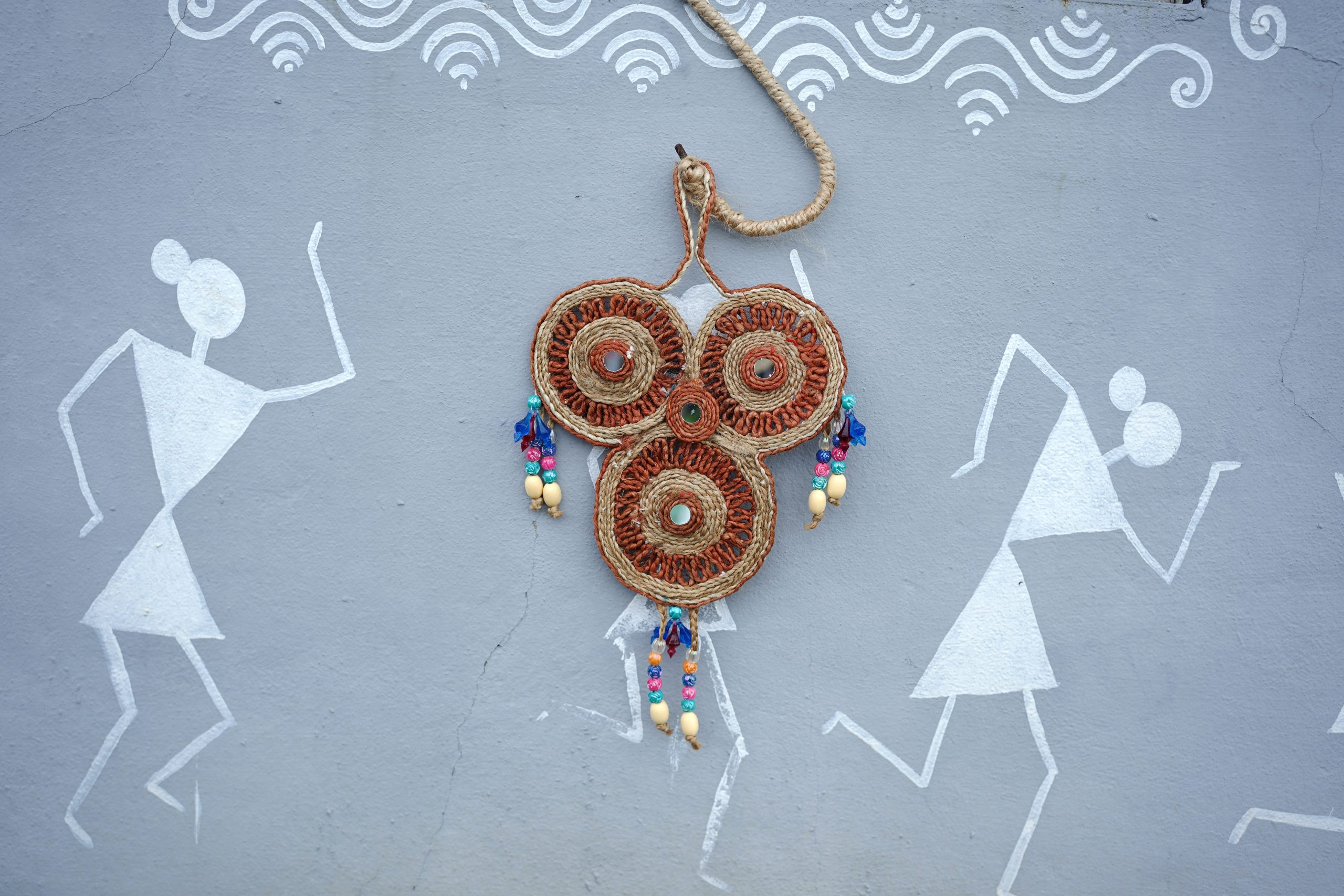 Tribal Charm: Handcrafted Jute Wall Hanging